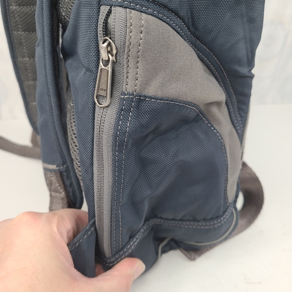 Overland Equipment blue and gray multi-compartment multi-purpose backpack - Picture 7 of 16